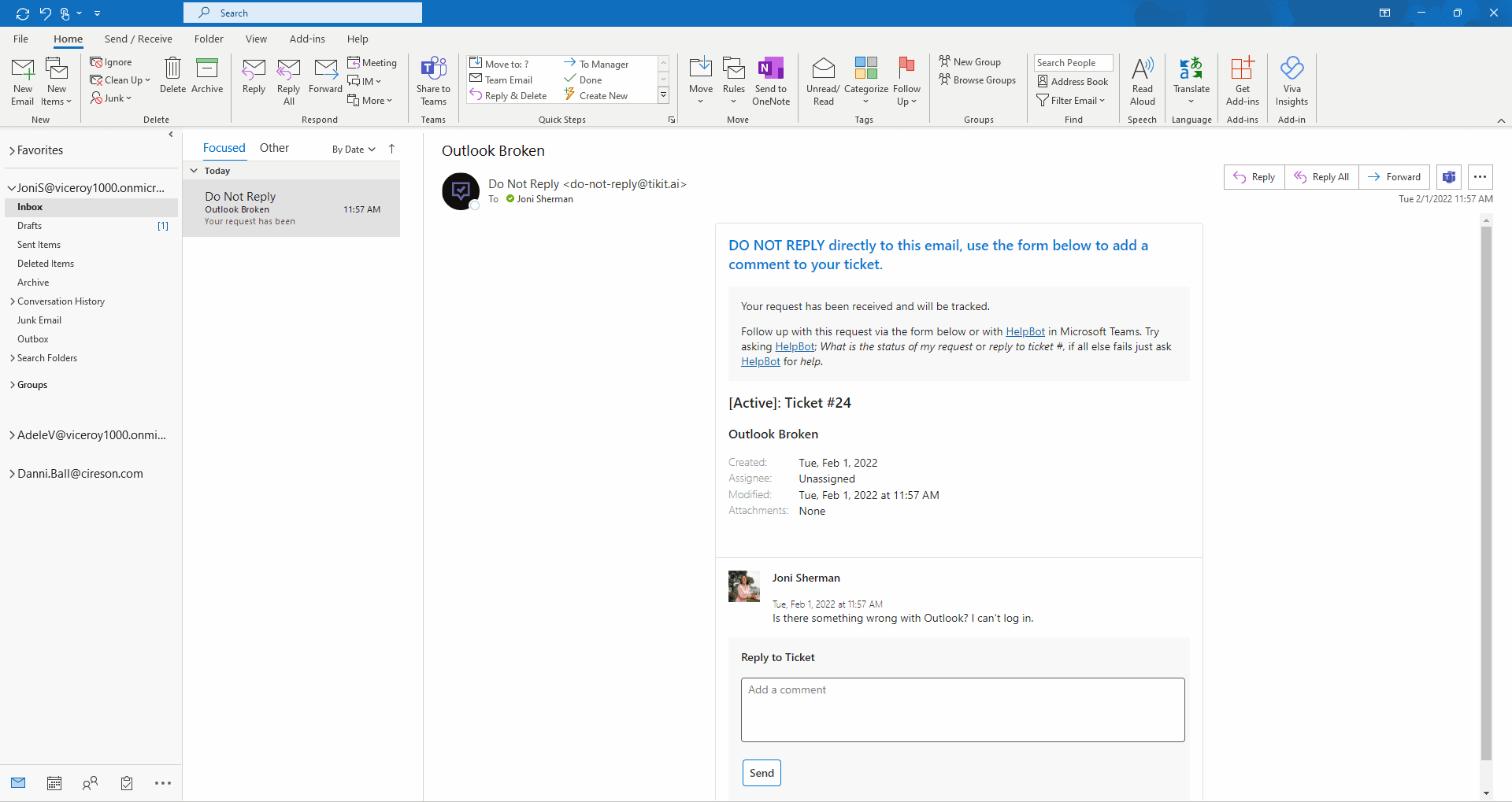 Microsoft Teams Ticketing System | Tikit.AI